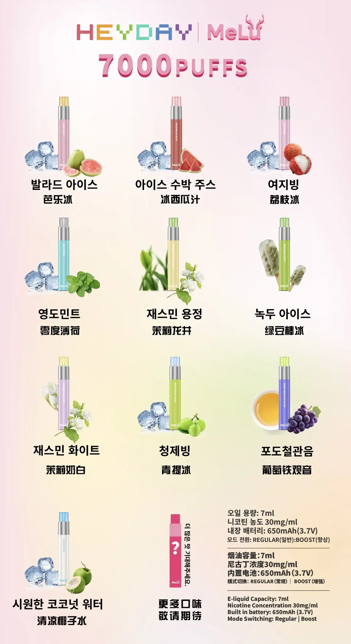 heyday-melu-7000双模式-650mah全口味图