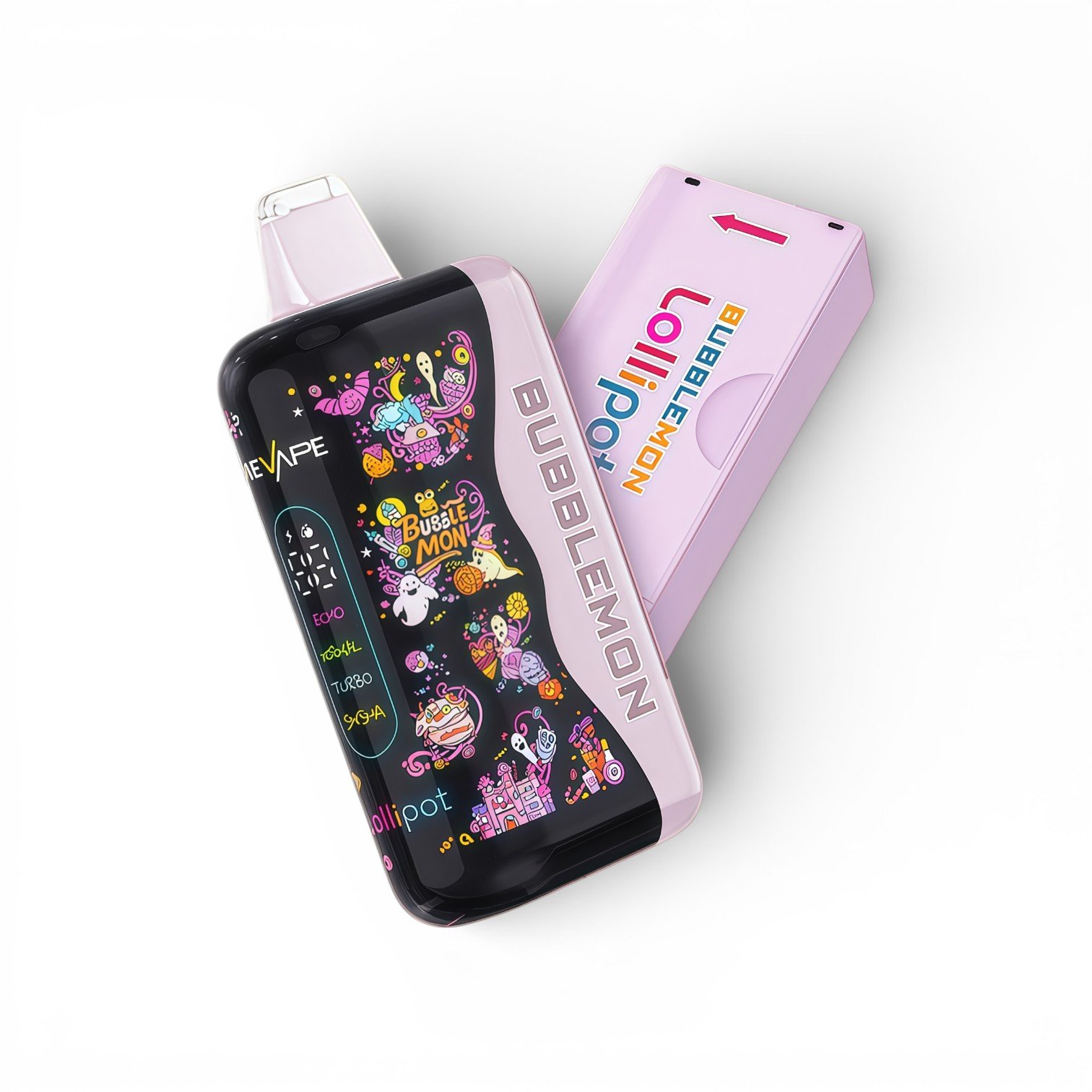 Bubblemon-Graffiti-2-炫彩-泡泡兽二代-30000-Puffs,展示产品外观及包装。