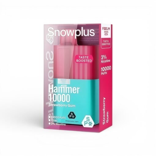 SnowPlus-Hammer-雪茄大板砖-10000-Puffs，展示产品外观及包装。