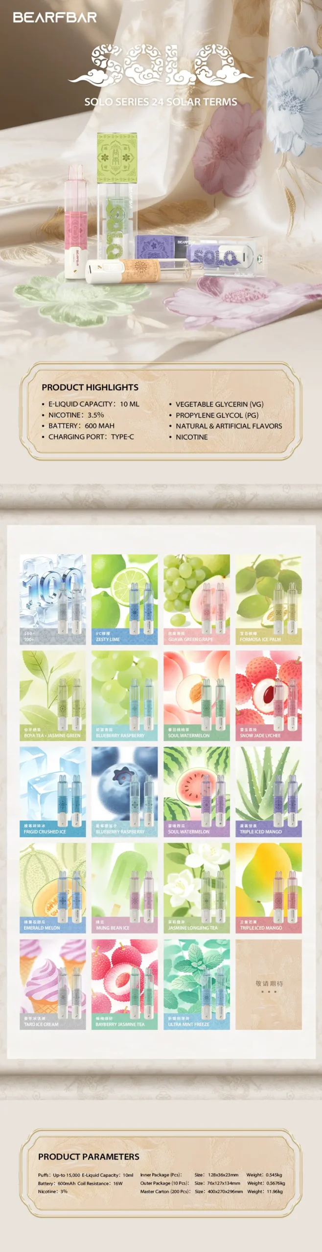 bearfbar-比熊solo-全口味参数图