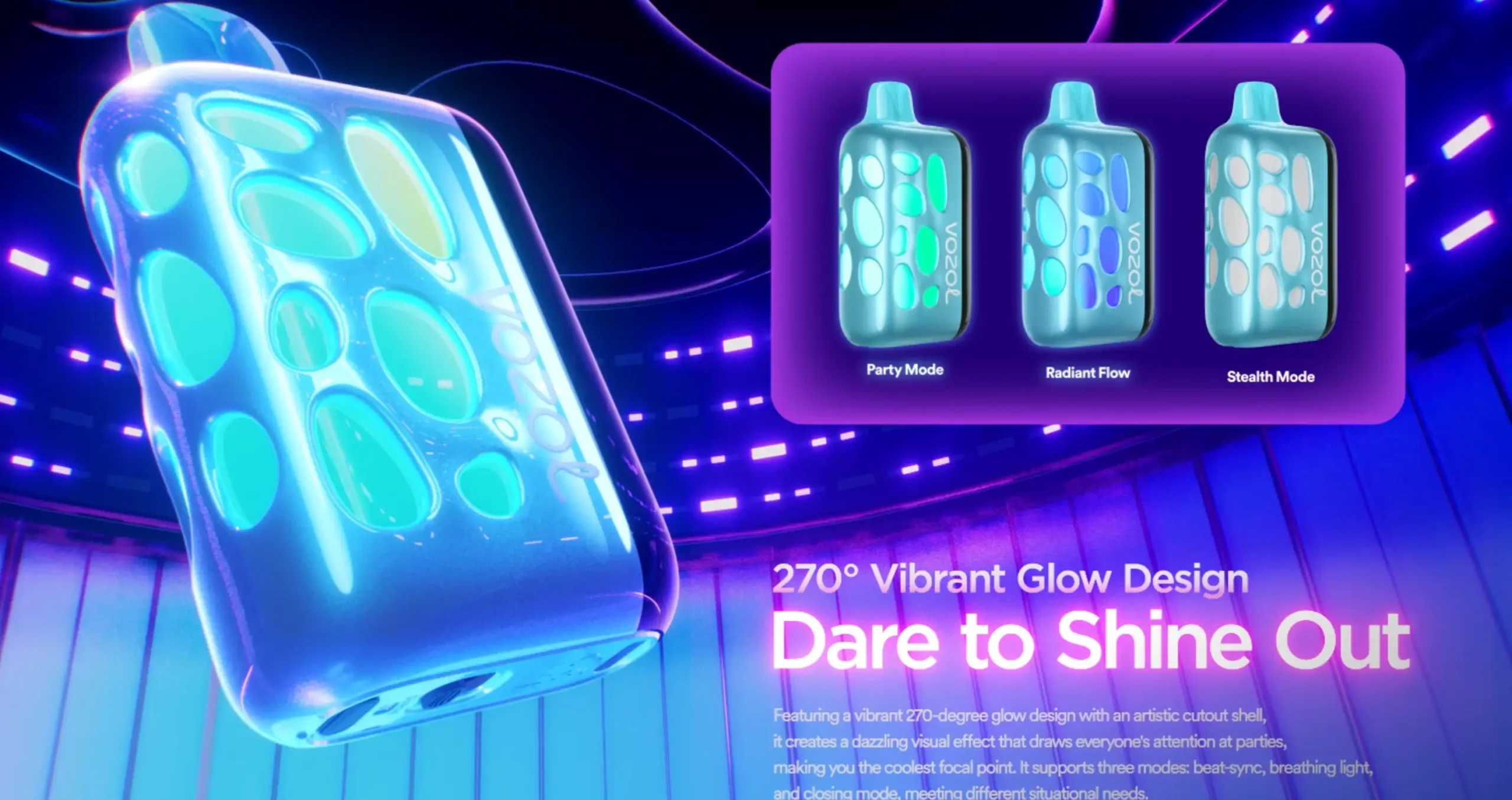 rave-40000-270度炫彩发光三模式