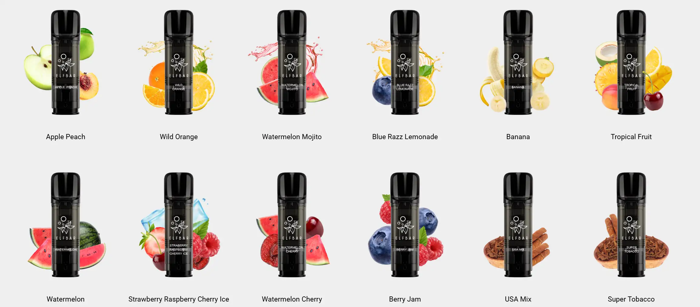 elfa-pro-西瓜-香蕉-热带水果-草莓树莓樱桃冰等口味